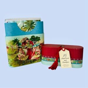 Punch Studio Stationery Set 16 Blank Cards & Envelopes Keepsake Box Sealed Asian
